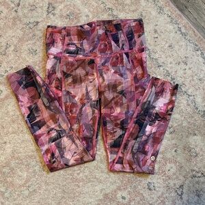 Lululemon Pink Multi-Print Active Leggings. Like new